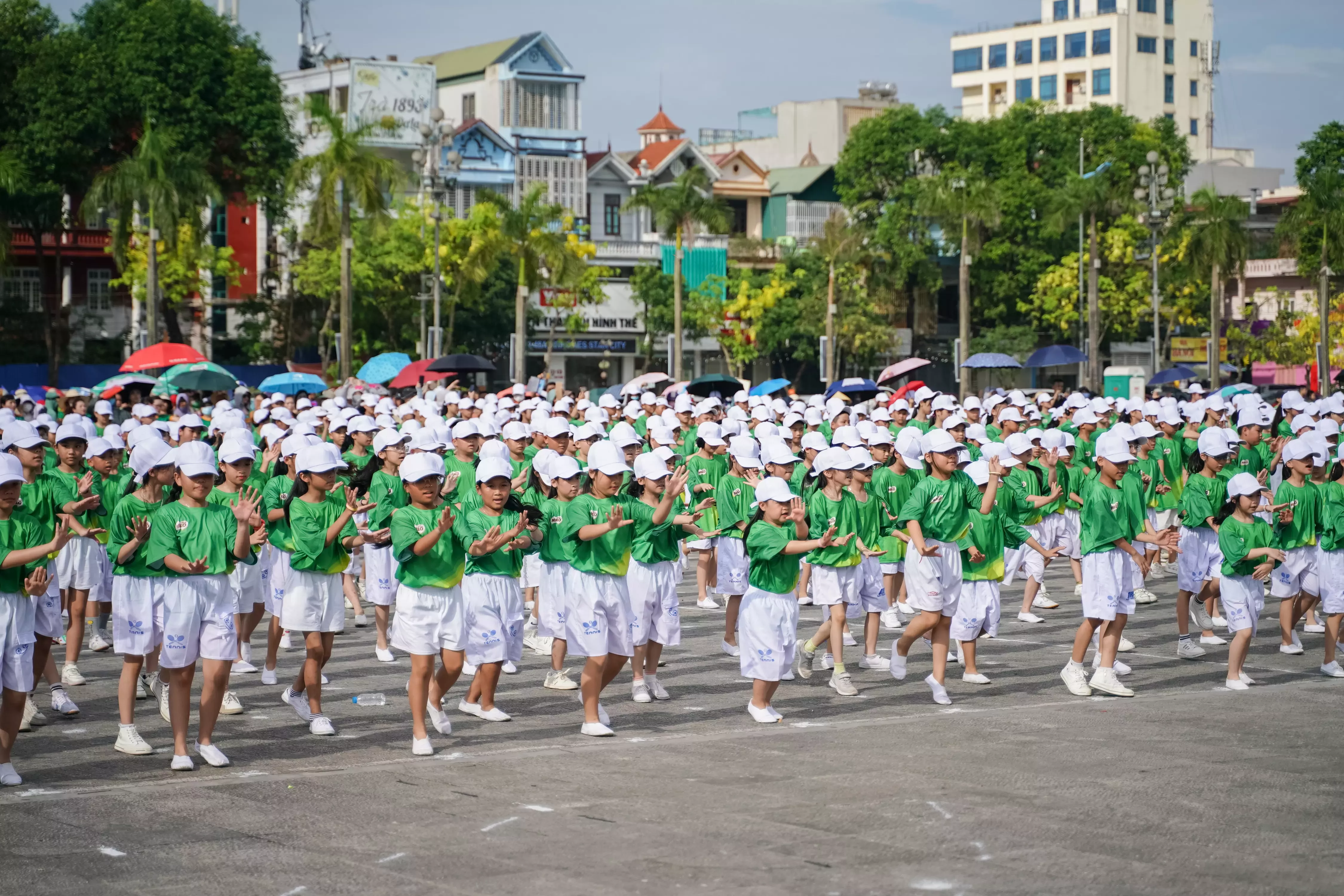 Hoạt động đồng diễn thể dục “Ngày hội Thiếu nhi vui khoẻ” sôi nổi tinh thần thể thao của các em nhỏ